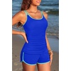 image:imageYonique Women Tankini Swimsuit with Shorts  Two Piece Tummy Control Bathing Suit with Pockets 2026 SwimwearBlue