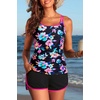 image:imageYonique Women Tankini Swimsuit with Shorts  Two Piece Tummy Control Bathing Suit with Pockets 2026 SwimwearPink Colorful Floral