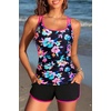 image:imageYonique Women Tankini Swimsuit with Shorts  Two Piece Tummy Control Bathing Suit with Pockets 2026 SwimwearPink Colorful Floral