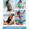 image:image3 Piece Tankini Bathing Suit with Sports Bra and Athletic Swim Shorts  Supportive Removable Bra High Waisted Tummy Control Boyshort Loose Tank Top Racerback Quick Drying Vacation SwimwearAqua Colorful Floral