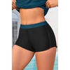 image:image3 Piece Tankini Bathing Suit with Sports Bra and Athletic Swim Shorts  Supportive Removable Bra High Waisted Tummy Control Boyshort Loose Tank Top Racerback Quick Drying Vacation SwimwearBlack and Blue 01