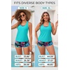 image:image3 Piece Tankini Bathing Suit with Sports Bra and Athletic Swim Shorts  Supportive Removable Bra High Waisted Tummy Control Boyshort Loose Tank Top Racerback Quick Drying Vacation SwimwearAqua Colorful Floral