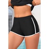 image:image3 Piece Tankini Bathing Suit with Sports Bra and Athletic Swim Shorts  Supportive Removable Bra High Waisted Tummy Control Boyshort Loose Tank Top Racerback Quick Drying Vacation SwimwearBlack White
