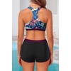 image:image3 Piece Tankini Bathing Suit with Sports Bra and Athletic Swim Shorts  Supportive Removable Bra High Waisted Tummy Control Boyshort Loose Tank Top Racerback Quick Drying Vacation SwimwearMaroon