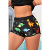 image:image3 Piece Tankini Bathing Suit with Sports Bra and Athletic Swim Shorts  Supportive Removable Bra High Waisted Tummy Control Boyshort Loose Tank Top Racerback Quick Drying Vacation SwimwearBlack Colorful Dinosaur