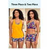image:image3 Piece Tankini Bathing Suit with Sports Bra and Athletic Swim Shorts  Supportive Removable Bra High Waisted Tummy Control Boyshort Loose Tank Top Racerback Quick Drying Vacation SwimwearYellow  Floral