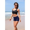 image:imageSwim Shorts Tankini Bottoms Mid Waist Swimsuit Bottoms Available in Plus  Elastic Band For Flat Stomach Boyleg Hem For AntiChafing Flat Seams To Avoid Rubbing Active Design For Pool Aerobics03 Navy Blue