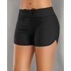 image:imageSwim Shorts Tankini Bottoms Mid Waist Swimsuit Bottoms Available in Plus  Elastic Band For Flat Stomach Boyleg Hem For AntiChafing Flat Seams To Avoid Rubbing Active Design For Pool Aerobics02 Black