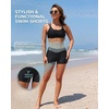image:imageSwim Shorts Tankini Bottoms Mid Waist Swimsuit Bottoms Available in Plus  Elastic Band For Flat Stomach Boyleg Hem For AntiChafing Flat Seams To Avoid Rubbing Active Design For Pool Aerobics03 Black