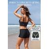 image:imageSwim Shorts Tankini Bottoms Mid Waist Swimsuit Bottoms Available in Plus  Elastic Band For Flat Stomach Boyleg Hem For AntiChafing Flat Seams To Avoid Rubbing Active Design For Pool Aerobics03 Black