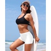 image:imageSwim Shorts Tankini Bottoms Mid Waist Swimsuit Bottoms Available in Plus  Elastic Band For Flat Stomach Boyleg Hem For AntiChafing Flat Seams To Avoid Rubbing Active Design For Pool Aerobics03 White