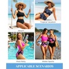 image:imageWomen High Waisted Bikini One Shoulder Two Piece Full Coverage SwimsuitsBlack