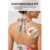 image:imageWomens Halter Tankini Top V Neck Swim Top Tummy Control Bathing Suit  Adjustable Straps Removable Cups Backless Full lining Dry Quickly Full Torso Modesty Via Long HemPink Flower