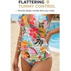 image:imageWomens Halter Tankini Top V Neck Swim Top Tummy Control Bathing Suit  Adjustable Straps Removable Cups Backless Full lining Dry Quickly Full Torso Modesty Via Long HemPink Flower