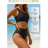 image:imageWomens One Piece Swimsuit One Shoulder Cutout Tummy Control Bathing Suit  Wide Strap Removable Pads Full Coverage Full Lined Colorblack Sexy Chafefree skin via claspfree backBlack