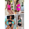 image:imageWomens One Piece Swimsuit One Shoulder Cutout Tummy Control Bathing Suit  Wide Strap Removable Pads Full Coverage Full Lined Colorblack Sexy Chafefree skin via claspfree backTeal and Green