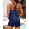 image:imageWomens Tankini Swimsuits Two Piece Strappy Back Swimsuits Boy Shorts  Athletic bathing suit Removable cups for personalized lift Quick dry fabricBlue Colorful Galaxy