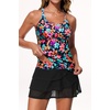 image:imageWomens Tankini Swimsuits Two Piece Strappy Back Swimsuits Boy Shorts  Athletic bathing suit Removable cups for personalized lift Quick dry fabricColorful  Floral