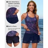 image:imageWomens Tankini Swimsuits Two Piece Strappy Back Swimsuits Boy Shorts  Athletic bathing suit Removable cups for personalized lift Quick dry fabricStarry Sky