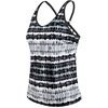 image:imageWomens Tankini Top Only Athletic Swim Top Modest Tankini Swimsuit No Bottom  V Neck Adjustable Strap Cross Geometric Straps Removable cup Loose fit Full LiningBlack and White