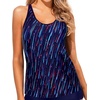 image:imageWomens Tankini Top Only Athletic Swim Top Modest Tankini Swimsuit No Bottom  V Neck Adjustable Strap Cross Geometric Straps Removable cup Loose fit Full LiningBlue Meteor
