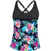image:imageWomens Tankini Top Only Athletic Swim Top Modest Tankini Swimsuit No Bottom  V Neck Adjustable Strap Cross Geometric Straps Removable cup Loose fit Full LiningMulti Floral