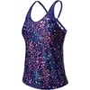 image:imageWomens Tankini Top Only Athletic Swim Top Modest Tankini Swimsuit No Bottom  V Neck Adjustable Strap Cross Geometric Straps Removable cup Loose fit Full LiningStarry Sky