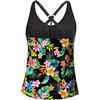 image:imageWomens Tankini Top Only Athletic Swim Top Modest Tankini Swimsuit No Bottom  V Neck Adjustable Strap Cross Geometric Straps Removable cup Loose fit Full LiningGreen Flower