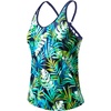 image:imageWomens Tankini Top Only Athletic Swim Top Modest Tankini Swimsuit No Bottom  V Neck Adjustable Strap Cross Geometric Straps Removable cup Loose fit Full LiningGreen Leaves