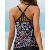 image:imageWomens Tankini Top Only Athletic Swim Top Modest Tankini Swimsuit No Bottom  V Neck Adjustable Strap Cross Geometric Straps Removable cup Loose fit Full LiningColorful Paisley