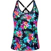 image:imageWomens Tankini Top Only Athletic Swim Top Modest Tankini Swimsuit No Bottom  V Neck Adjustable Strap Cross Geometric Straps Removable cup Loose fit Full LiningMulti Floral
