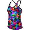 image:imageWomens Tankini Top Only Athletic Swim Top Modest Tankini Swimsuit No Bottom  V Neck Adjustable Strap Cross Geometric Straps Removable cup Loose fit Full LiningColorful Leaves