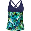 image:imageWomens Tankini Top Only Athletic Swim Top Modest Tankini Swimsuit No Bottom  V Neck Adjustable Strap Cross Geometric Straps Removable cup Loose fit Full LiningGreen Leaves