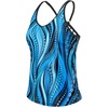 image:imageWomens Tankini Top Only Athletic Swim Top Modest Tankini Swimsuit No Bottom  V Neck Adjustable Strap Cross Geometric Straps Removable cup Loose fit Full LiningBlue Ripples