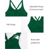 image:imageWomens Tankini Top Only Athletic Swim Top Modest Tankini Swimsuit No Bottom  V Neck Adjustable Strap Cross Geometric Straps Removable cup Loose fit Full LiningGreen
