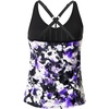 image:imageWomens Tankini Top Only Athletic Swim Top Modest Tankini Swimsuit No Bottom  V Neck Adjustable Strap Cross Geometric Straps Removable cup Loose fit Full LiningPurple Flowers