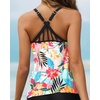 image:imageWomens Tankini Top Only Athletic Swim Top Modest Tankini Swimsuit No Bottom  V Neck Adjustable Strap Cross Geometric Straps Removable cup Loose fit Full LiningColorful Floral