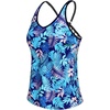 image:imageWomens Tankini Top Only Athletic Swim Top Modest Tankini Swimsuit No Bottom  V Neck Adjustable Strap Cross Geometric Straps Removable cup Loose fit Full LiningBlue Leaf