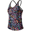 image:imageWomens Tankini Top Only Athletic Swim Top Modest Tankini Swimsuit No Bottom  V Neck Adjustable Strap Cross Geometric Straps Removable cup Loose fit Full LiningColorful Paisley