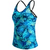 image:imageWomens Tankini Top Only Athletic Swim Top Modest Tankini Swimsuit No Bottom  V Neck Adjustable Strap Cross Geometric Straps Removable cup Loose fit Full LiningBlue Leaves