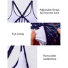 image:imageWomens Tankini Top Only Athletic Swim Top Modest Tankini Swimsuit No Bottom  V Neck Adjustable Strap Cross Geometric Straps Removable cup Loose fit Full LiningBlue Meteor