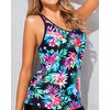 image:imageWomens Tankini Top Only Athletic Swim Top Modest Tankini Swimsuit No Bottom  V Neck Adjustable Strap Cross Geometric Straps Removable cup Loose fit Full LiningMulti Floral