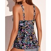 image:imageWomens Underwire Tankini Top Only Push Up Flowy Swimsuit Top No Bottom  Builtin Bra Tummy Control Unremovable Cups Adjustable Straps Stretch FabricColorful Paisley