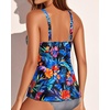 image:imageWomens Underwire Tankini Top Only Push Up Flowy Swimsuit Top No Bottom  Builtin Bra Tummy Control Unremovable Cups Adjustable Straps Stretch FabricColorful Floral