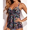 image:imageWomens Underwire Tankini Top Only Push Up Flowy Swimsuit Top No Bottom  Builtin Bra Tummy Control Unremovable Cups Adjustable Straps Stretch FabricColorful Paisley