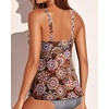 image:imageWomens Underwire Tankini Top Only Push Up Flowy Swimsuit Top No Bottom  Builtin Bra Tummy Control Unremovable Cups Adjustable Straps Stretch FabricMandala
