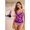 image:imageWomens Underwire Tankini Top Only Tummy Control Push Up Swimsuit Top  Twist Front Sweetheart Neckline Unremovable Cups Push Up Bra Criss Cross Back Adjustable StrapsPink Floral