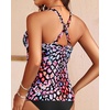 image:imageWomens Underwire Tankini Top Only Tummy Control Push Up Swimsuit Top  Twist Front Sweetheart Neckline Unremovable Cups Push Up Bra Criss Cross Back Adjustable StrapsColorful Leopard