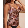 image:imageWomens Underwire Tankini Top Only Tummy Control Push Up Swimsuit Top  Twist Front Sweetheart Neckline Unremovable Cups Push Up Bra Criss Cross Back Adjustable StrapsMandala