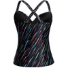 image:imageWomens Underwire Tankini Top Only Tummy Control Push Up Swimsuit Top  Twist Front Sweetheart Neckline Unremovable Cups Push Up Bra Criss Cross Back Adjustable StrapsColorful Stripe